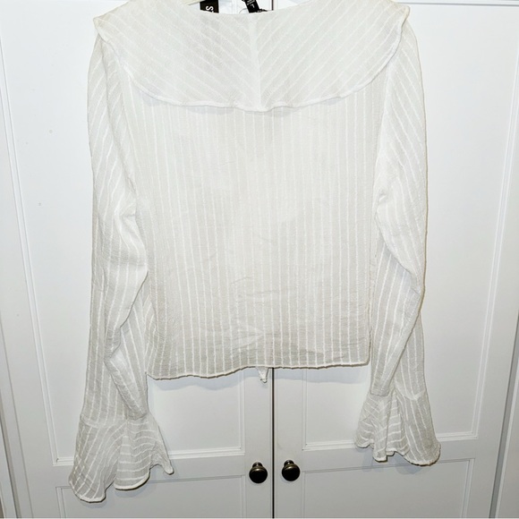 New Steve Madden Bay Ruffle Crop Top Coconut Milk Sz Large CottageCore Romantic - Picture 13 of 15